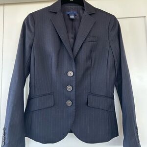 J. Crew Super 120s Wool Blue Pinstripe Suit Jacket Blazer 0P